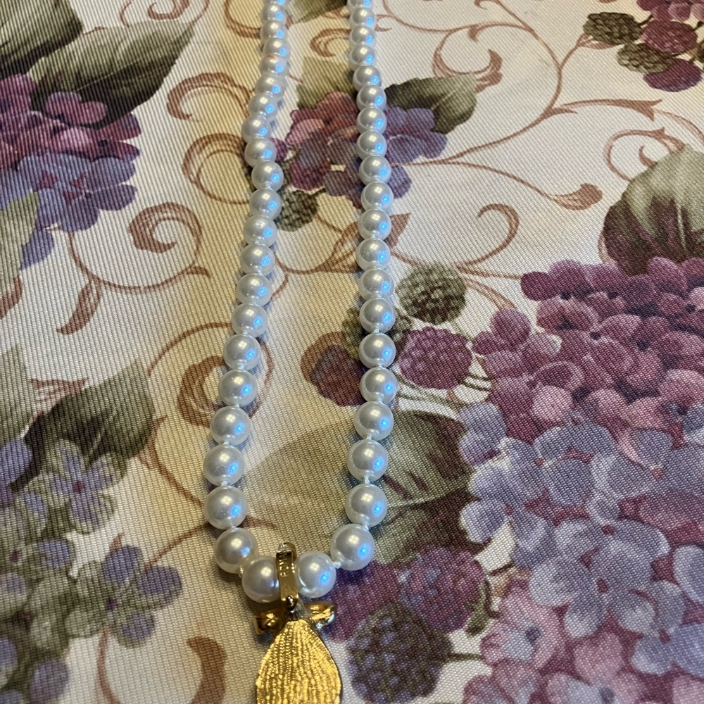 ROMAN SIGNED GLASS PEARLS WITH BEAUTIFUL PENDANT - Picture 12 of 16